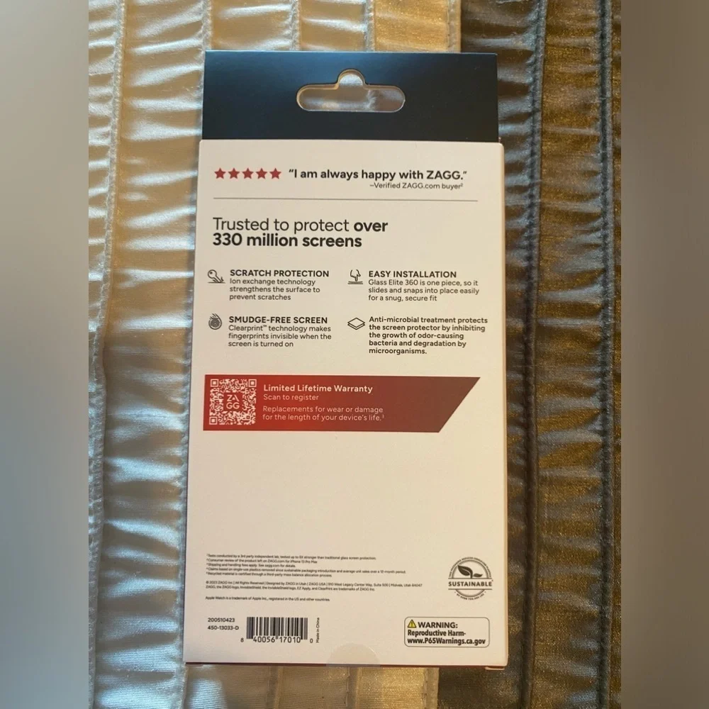 ZAGG - NEW- InvisibleShield Glass Elite 360 Bumper Screen Protection Apple Watch